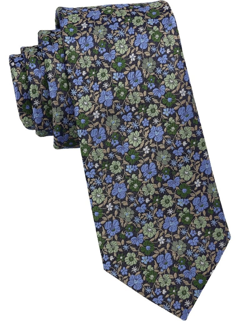 Floral Ditsy Necktie For Men  Classic Tie For Business  Formal Events
